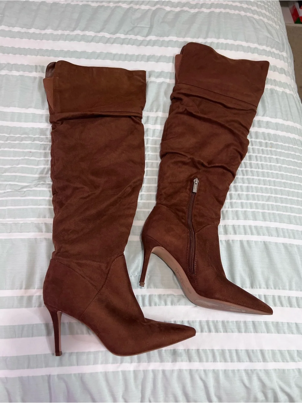 Jessica Simpson Womens Anitah Faux Suede Heels Over-The-Knee Boots size 8.5